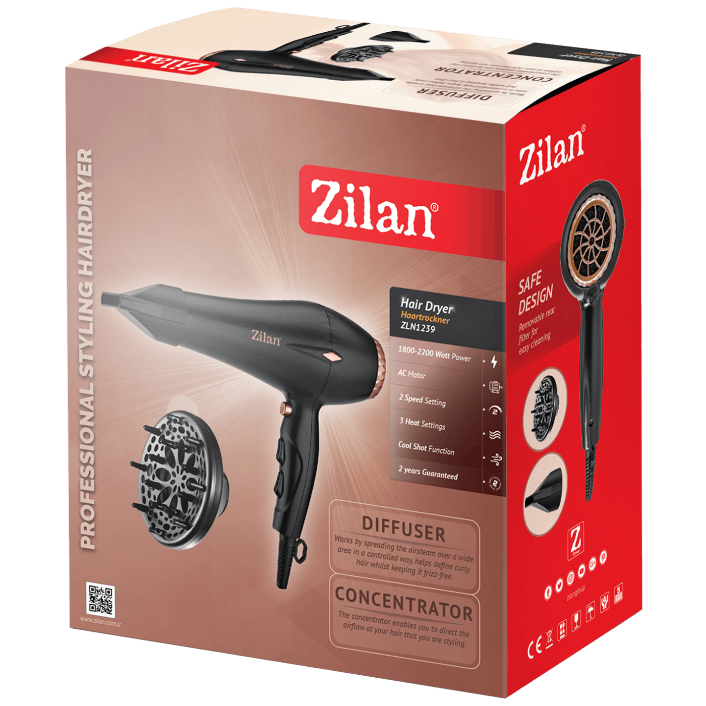 Zilan Sušilo za kosu, 1800 - 2200W - ZLN1239