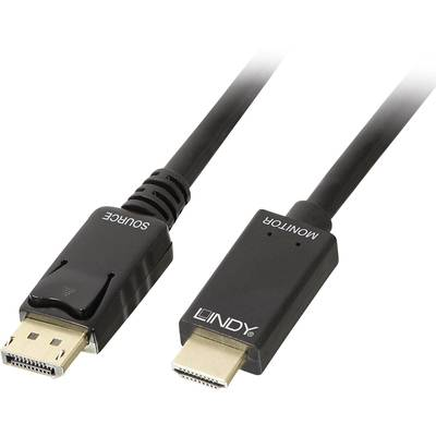 Lindy 36922 prilagodnik za video kabel 2 m DisplayPort HDMI Tip A (Standard) Crno