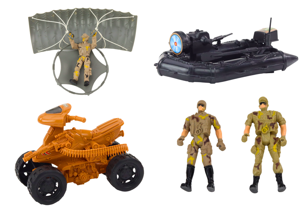 Vojni set sa tenkom, helikopterim i figurama - khaki