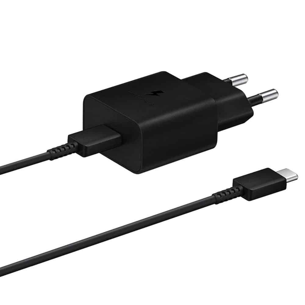Samsung - Originalni stenski polnilec (EP-T1510XBEGEU) - Hitro polnjenje Type-C 15W s kablom Type-C - Črn