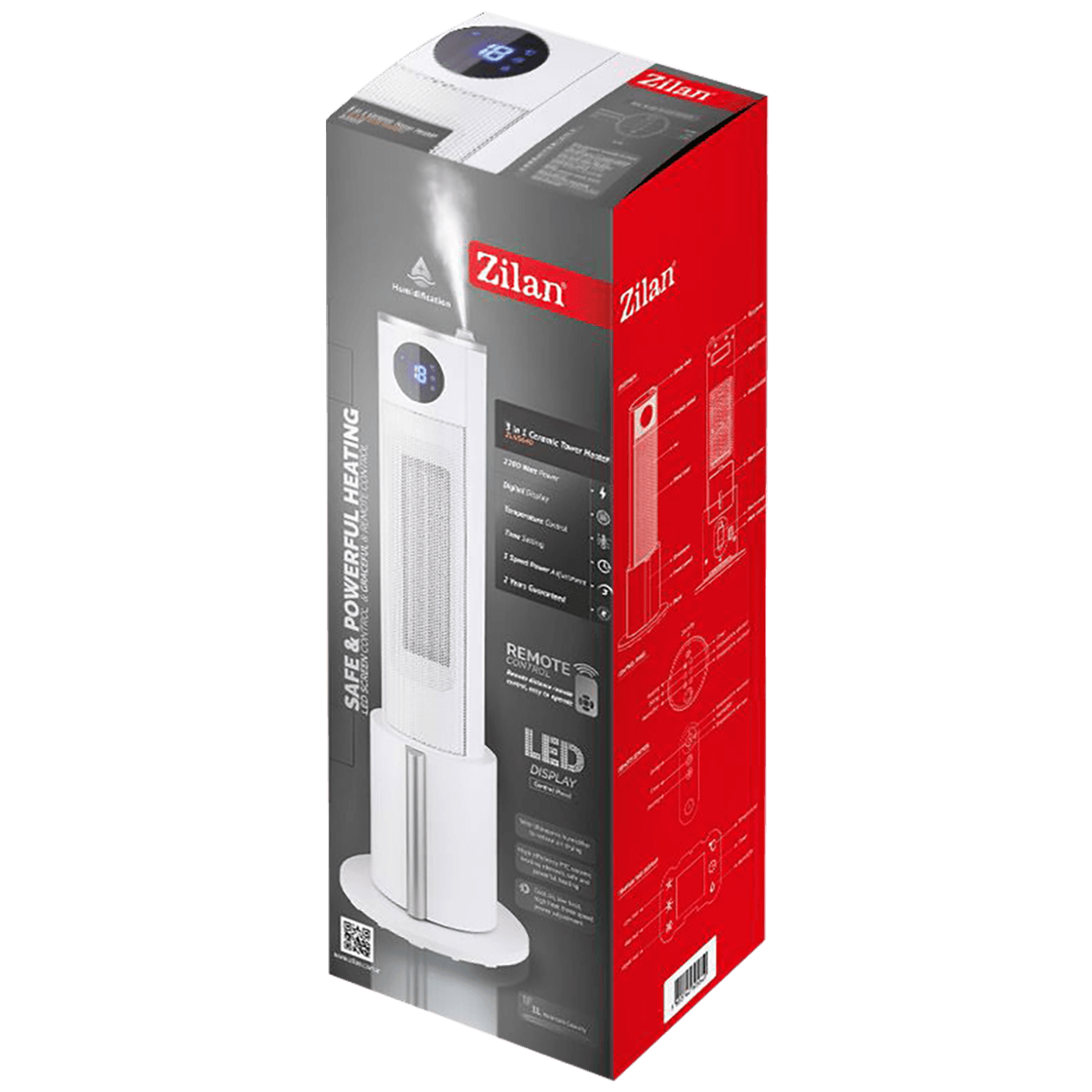 Zilan Grijalica + ovlaživač sa keramičkim grijačem, 3u1, 2200 W - ZLN5640