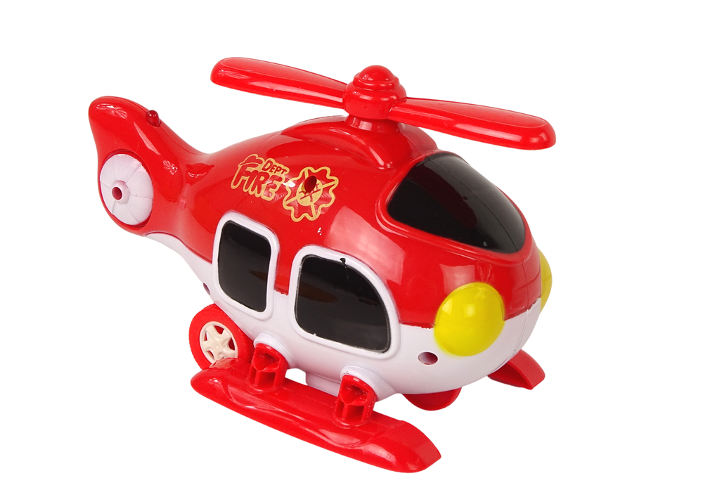 Set vatrogasne postaje sa helikopterom i autićem - crveni