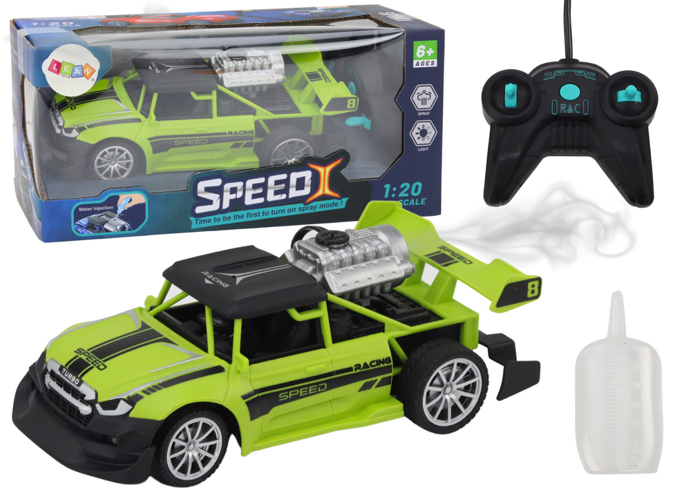 Auto na daljinsko upravljanje Car 1:20 Smoke Effect - zeleni