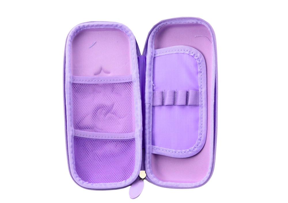 3D jednorog pernica sklopiva ljubičasta 23x10x5 cm