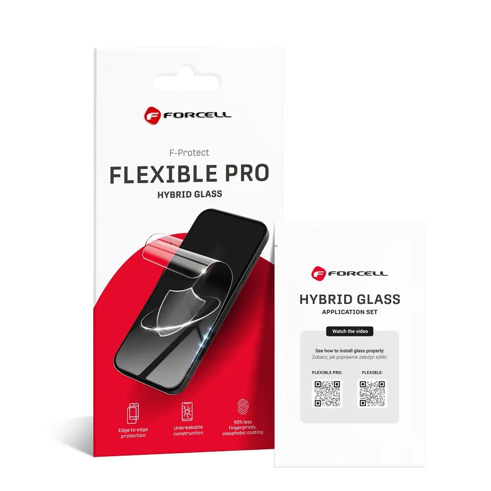 Forcell Flexible 5D - hibridno steklo za Samsung Galaxy S25 Ultra črno (Hot Bending) - delujoč bralnik