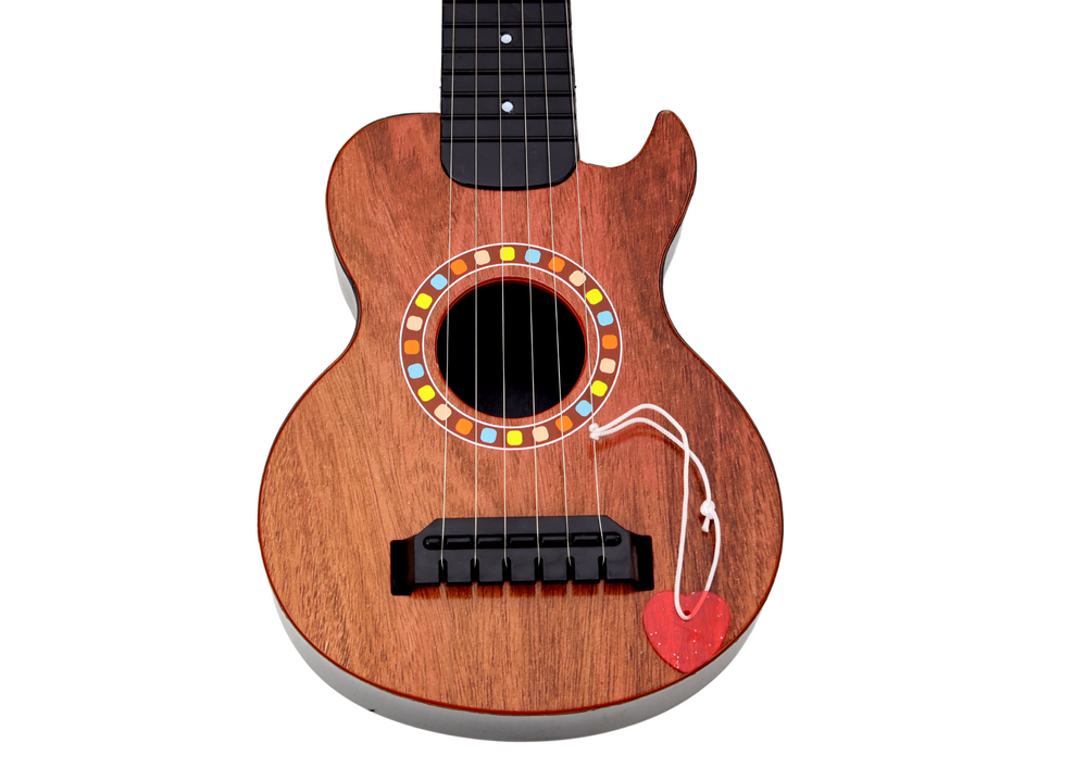 Klasična drvena dječja gitara sa trzalicom - smeđa