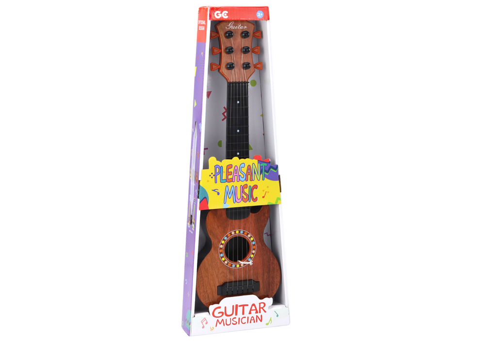 Klasična drvena dječja gitara sa trzalicom - smeđa