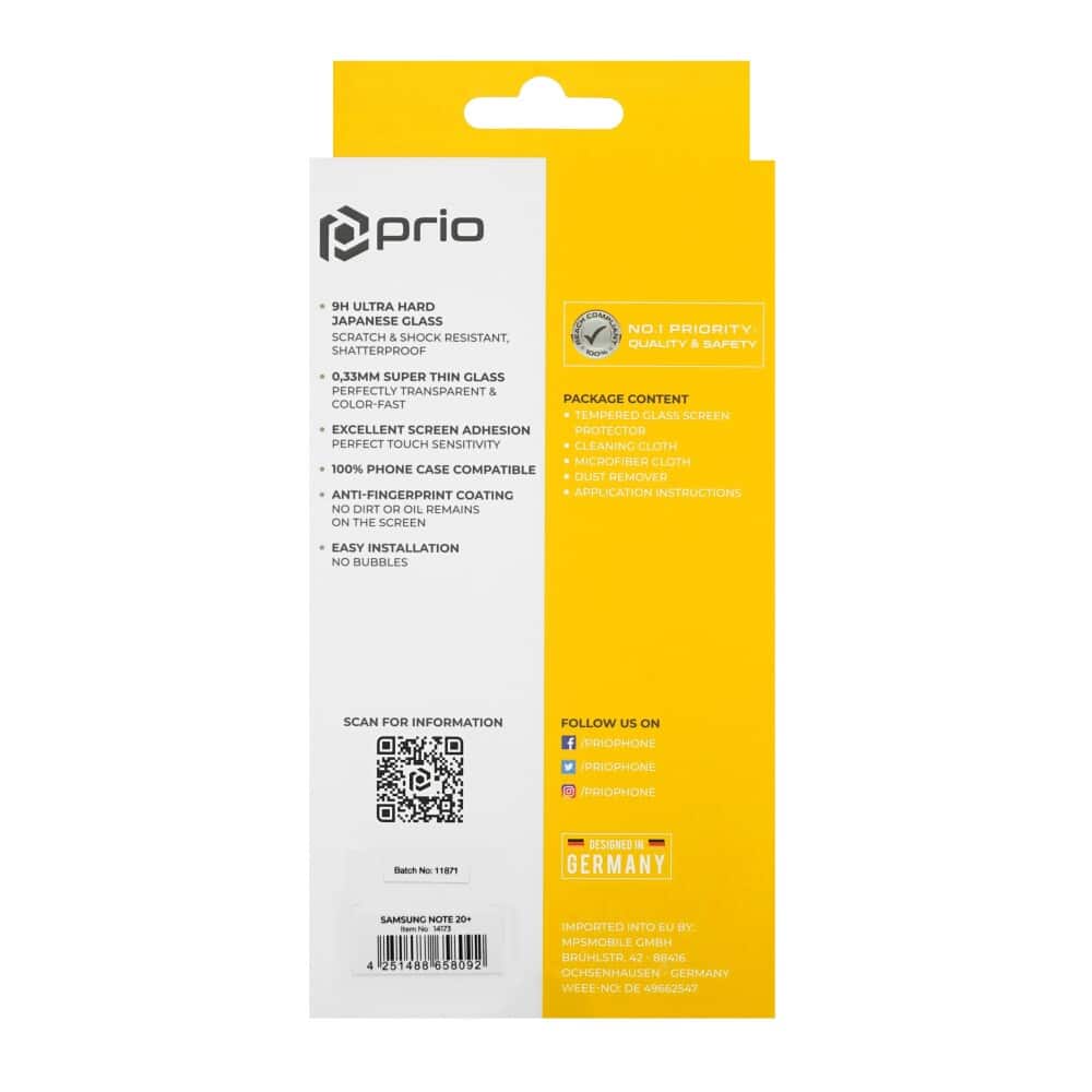 Prio 3D zaščitno steklo iz kaljenega stekla za Samsung Note20 Ultra črno