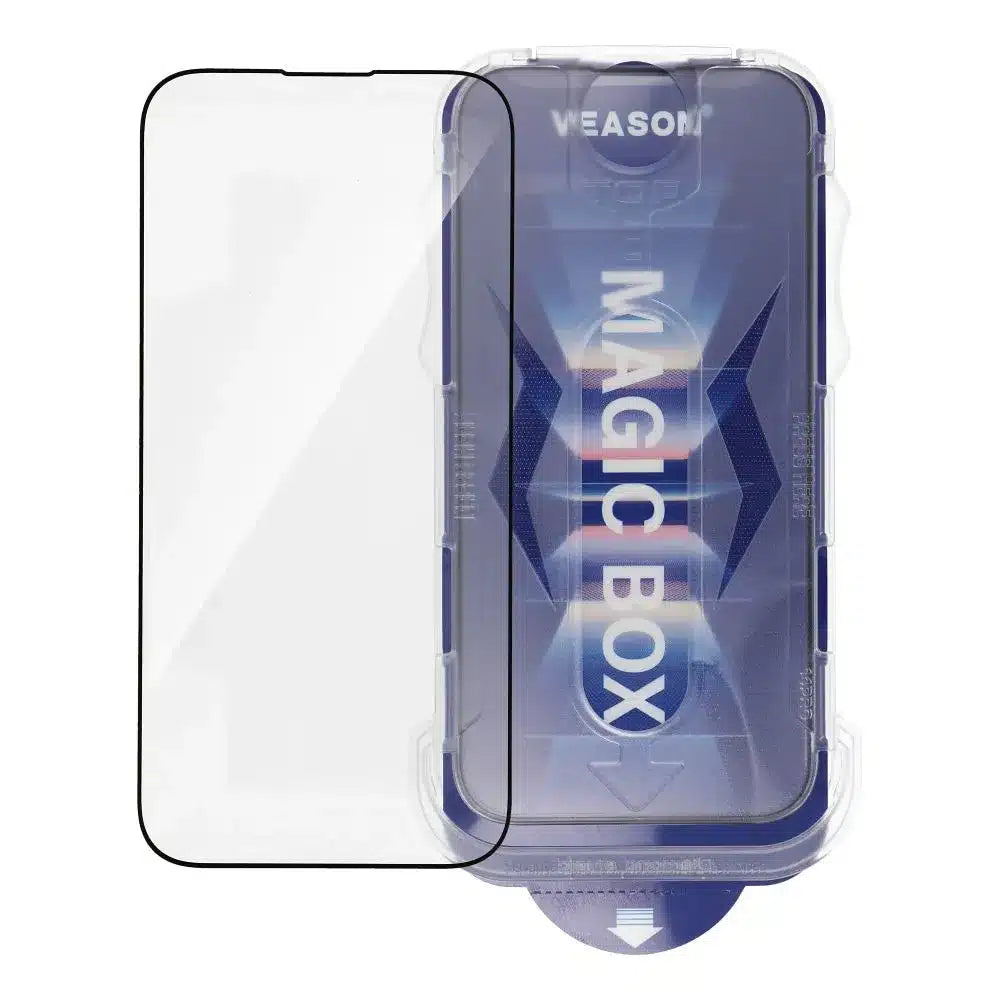 Kaljeno steklo 6D Pro Veason Easy-Install Glass – za iPhone XR / iPhone 11 črno