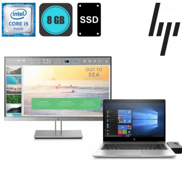 HP EliteBook 840 G5, i5-8365U + HP EliteDisplay E233 + priklopna postaja