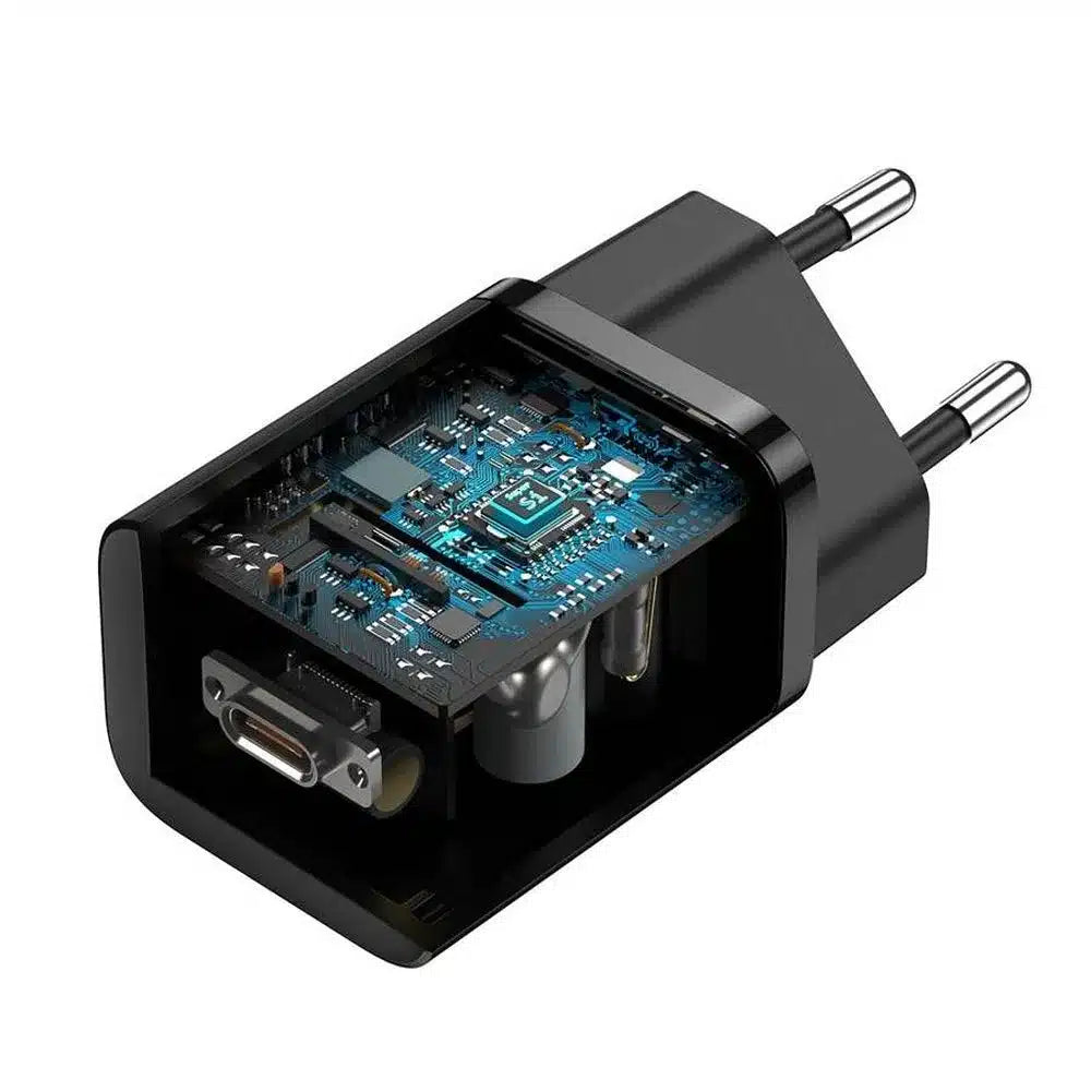 BASEUS stenski polnilec tipa C hitri polnilnik 1C PD 25W črn CCSP020101/CCCJG25CE