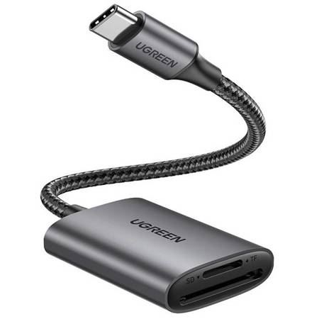 Ugreen 80888 čitač kartica USB 3.2 Gen 1 (3.1 Gen 1) Type-C Crno, Metalno