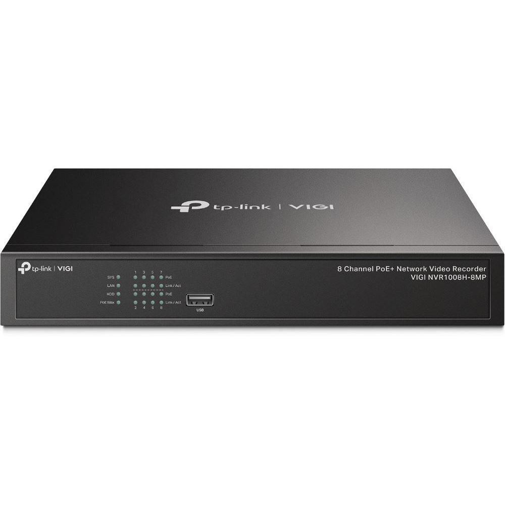TP-Link VIGI NVR1008H-8MP mrežni videosnimač (NVR) Crno