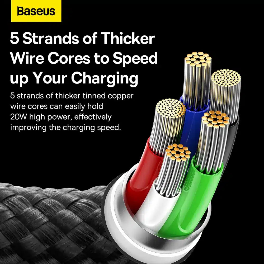 BASEUS kabel Type C za Apple Lightning 8-pin Power Delivery 20W Glimmer Series CADH000101 2m črna