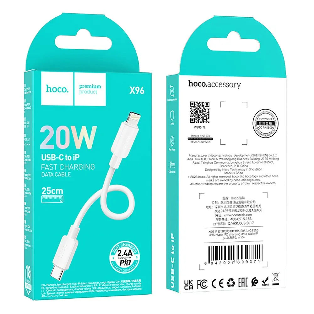 HOCO Type C kabel za iPhone Lightning 8-pin Hyper Power Delivery 27W X96 25cm bel