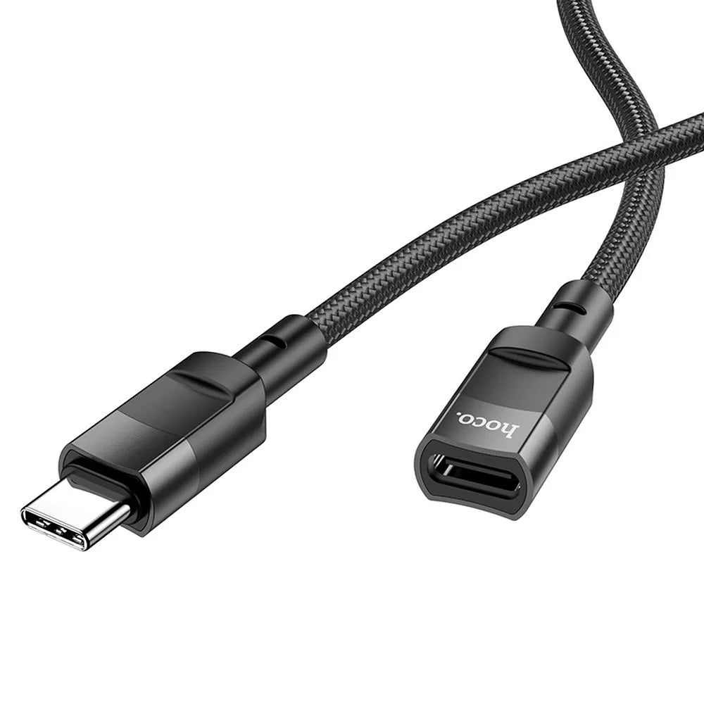 HOCO adapter tip C (moški) na tip C (ženski) U107 1,2 m črn