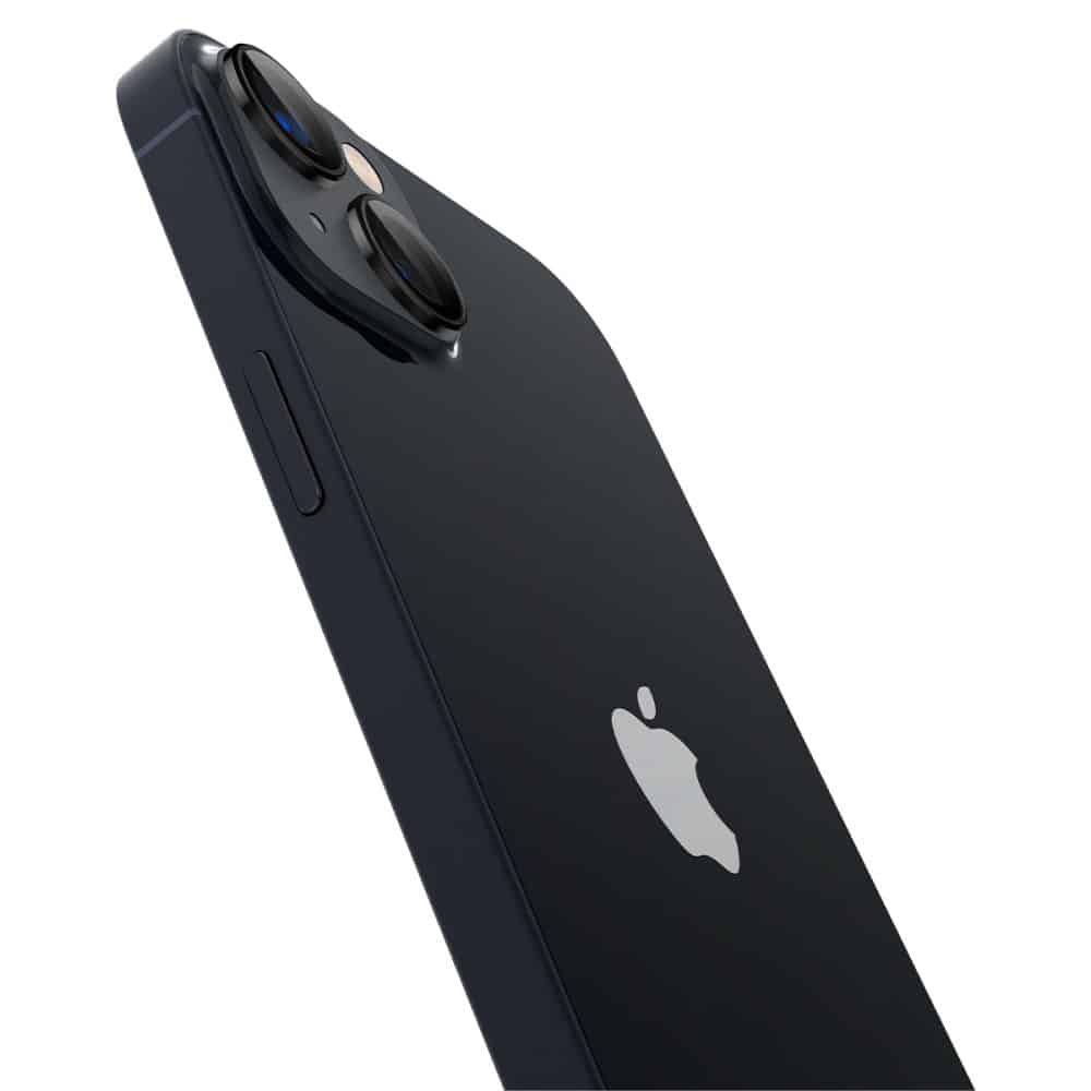 SPIGEN OPTIK.TR EZ FIT ZAŠČITNO KALJENO STEKLO ZA KAMERO 2-KOS ZA IPHONE 14 / 14 PLUS/ 15 / 15 PLUS ČRNO