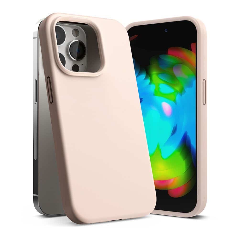 RINGKE SILIKONSKI OVITEK ZA IPHONE 14 PRO PEŠČENO ROZA