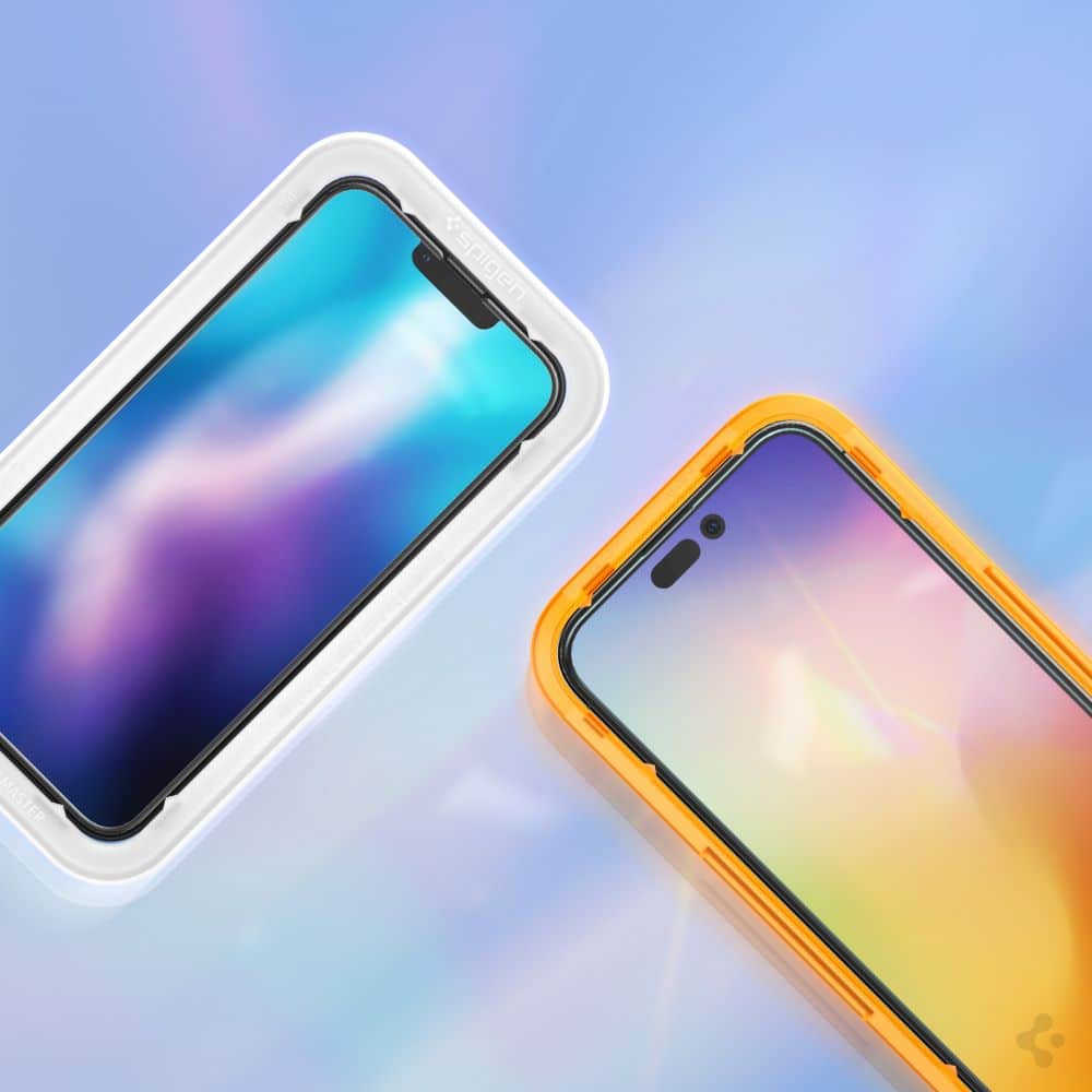 SPIGEN ALM GLASS FC KALJENO STEKLO 2-KOS ZA IPHONE 14 PRO MAX ČRNO