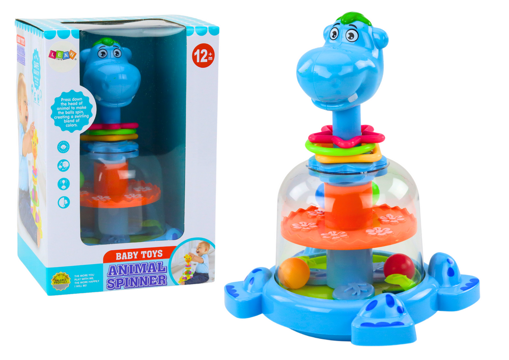 Interaktivna igračka Hippopotamus sa rotirajućim elementima - šarena