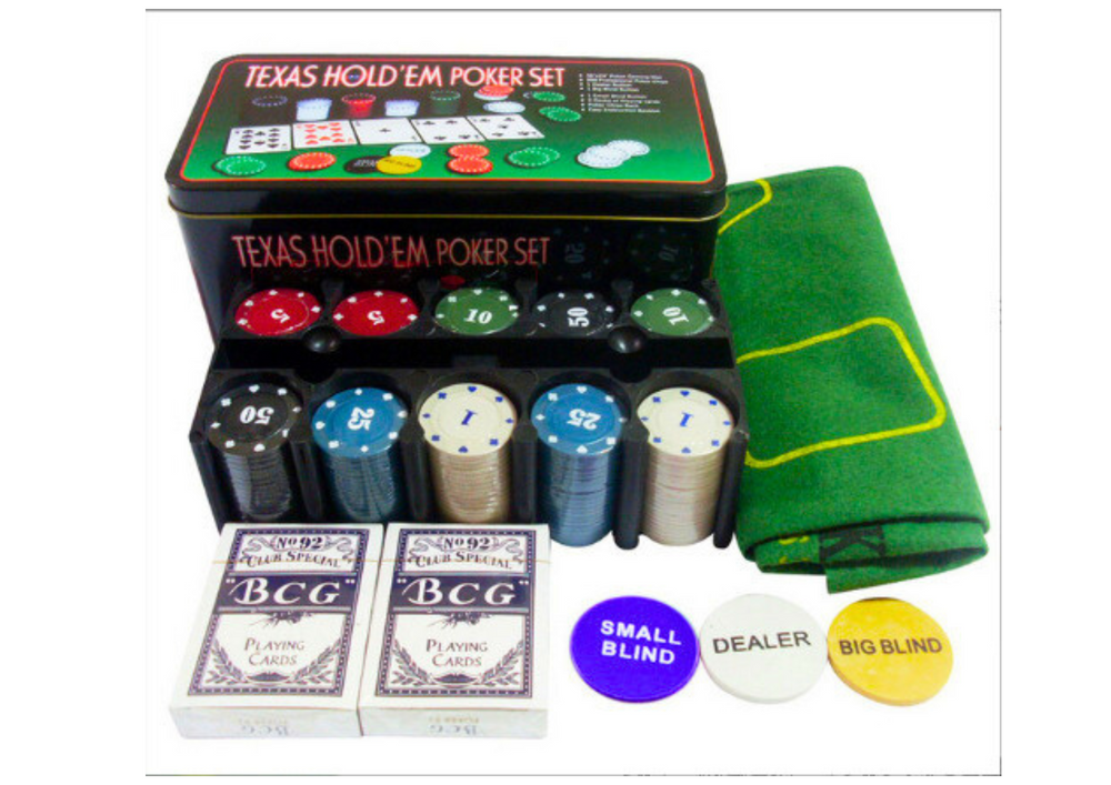 Set za igru - ​​poker, 2 špila karata, Ploča za igru ​​s žetonima