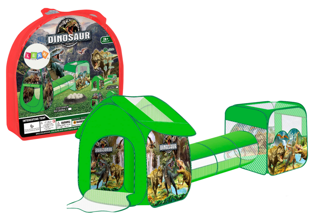 Dječje igralište / tunel 3u1 sa motivima dinosaura - zeleni
