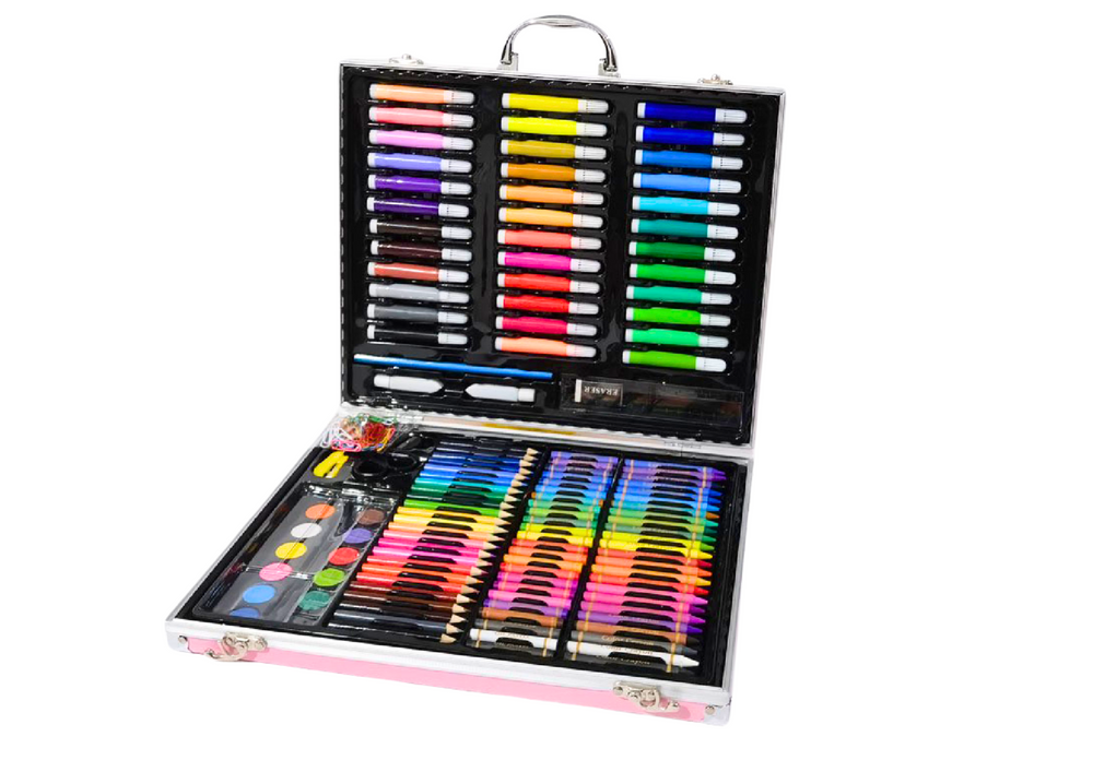 Artistic Set in a Suitcase with a Unicorn Pink 150 EL