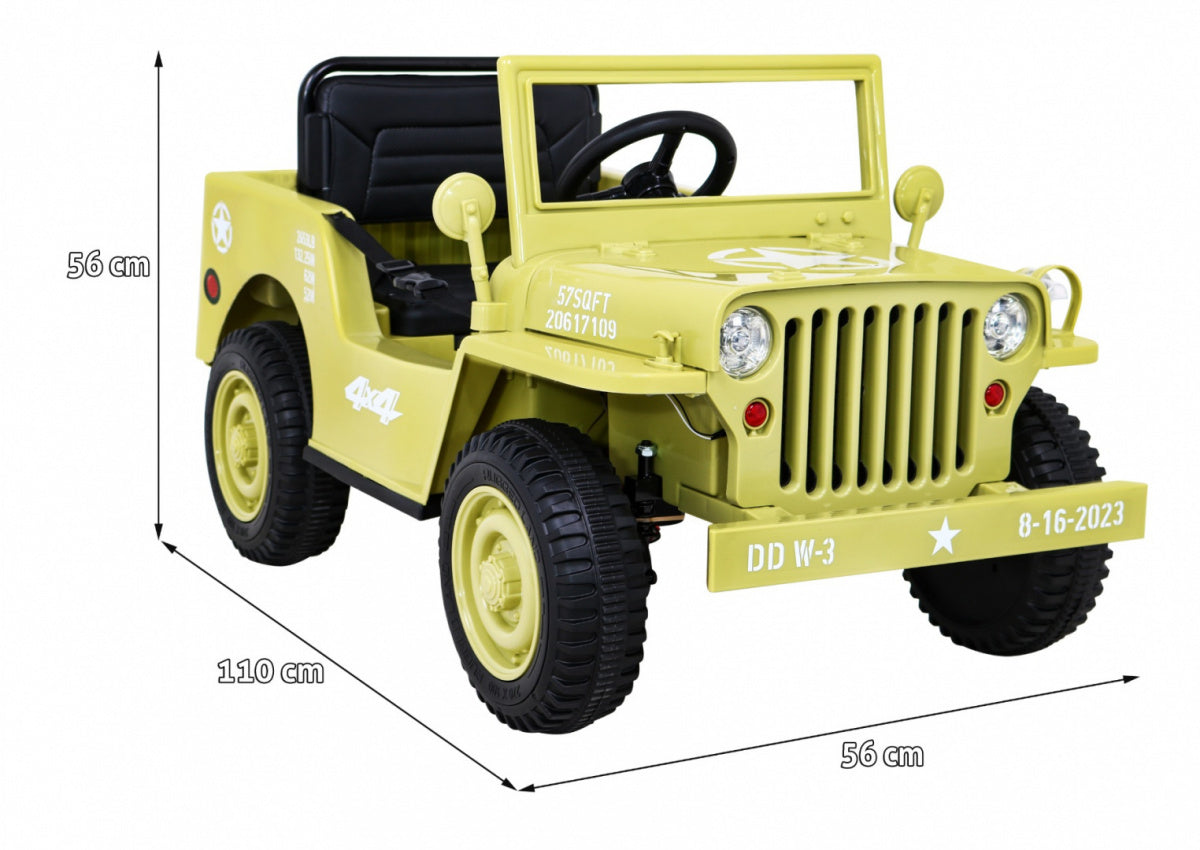 Auto na akumulator Retro Military - bež