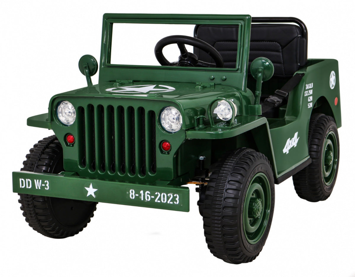 Auto na akumulator Retro Military 4x4 - zeleni