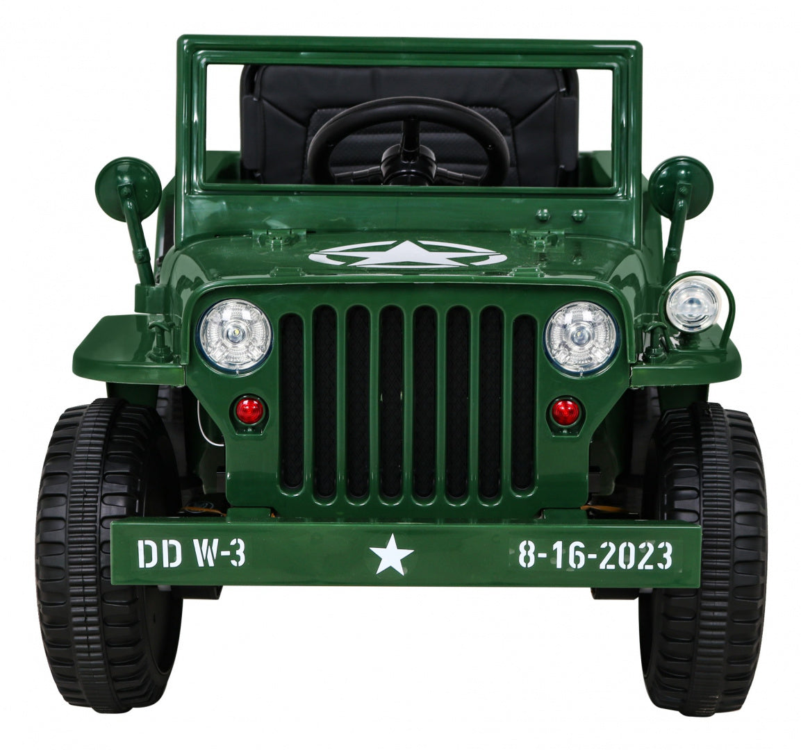Auto na akumulator Retro Military 4x4 - zeleni