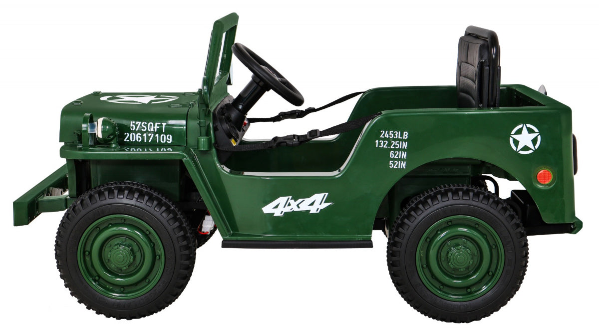 Auto na akumulator Retro Military 4x4 - zeleni