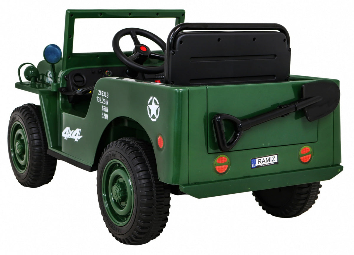 Auto na akumulator Retro Military 4x4 - zeleni