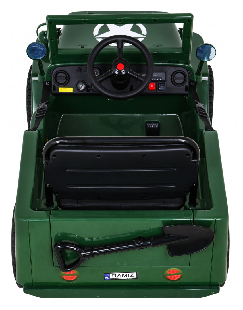 Auto na akumulator Retro Military 4x4 - zeleni