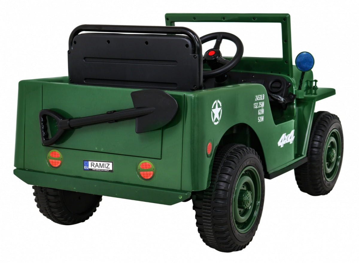 Auto na akumulator Retro Military 4x4 - zeleni
