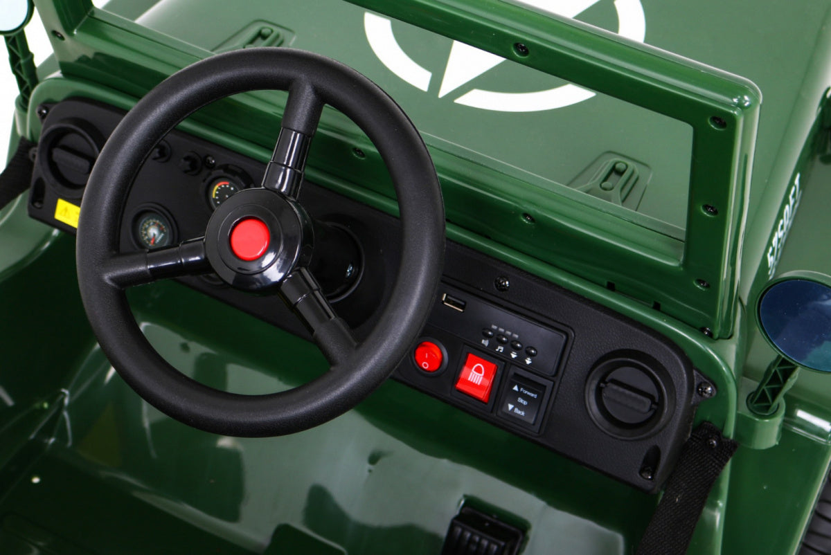 Auto na akumulator Retro Military 4x4 - zeleni