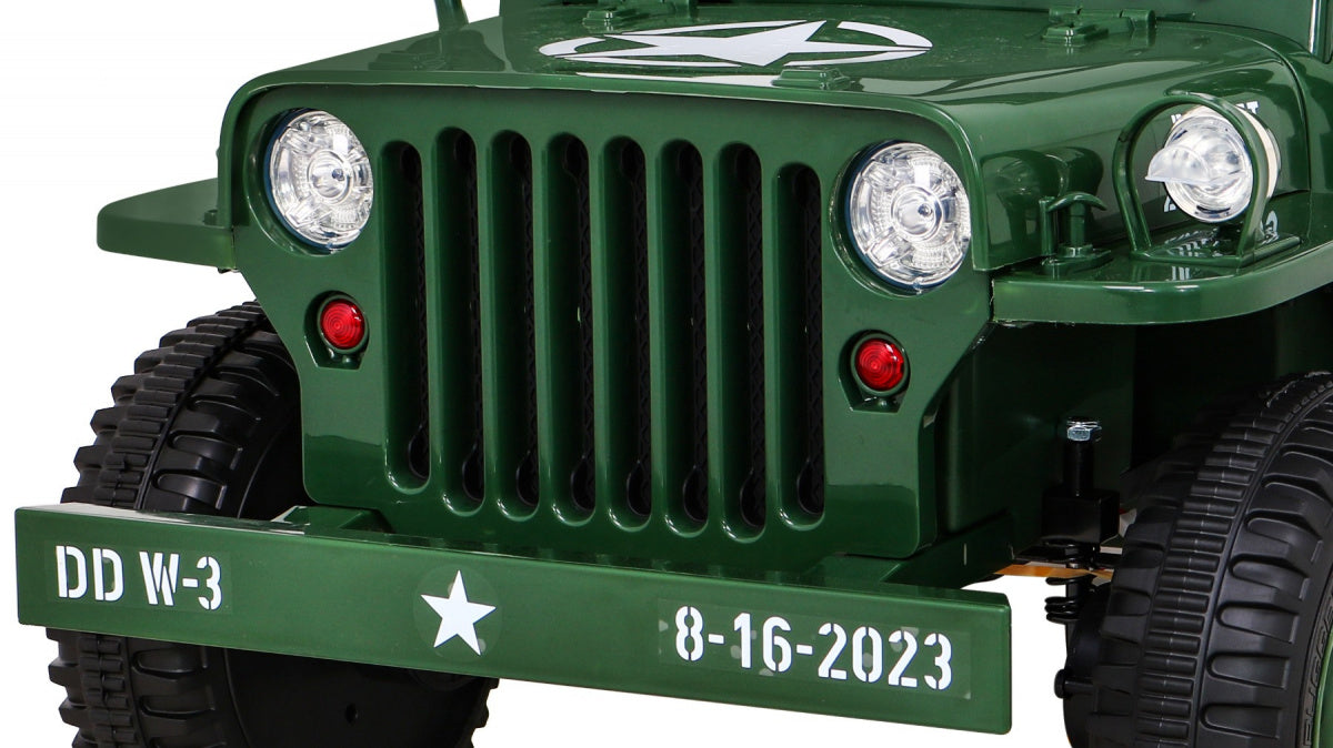 Auto na akumulator Retro Military 4x4 - zeleni