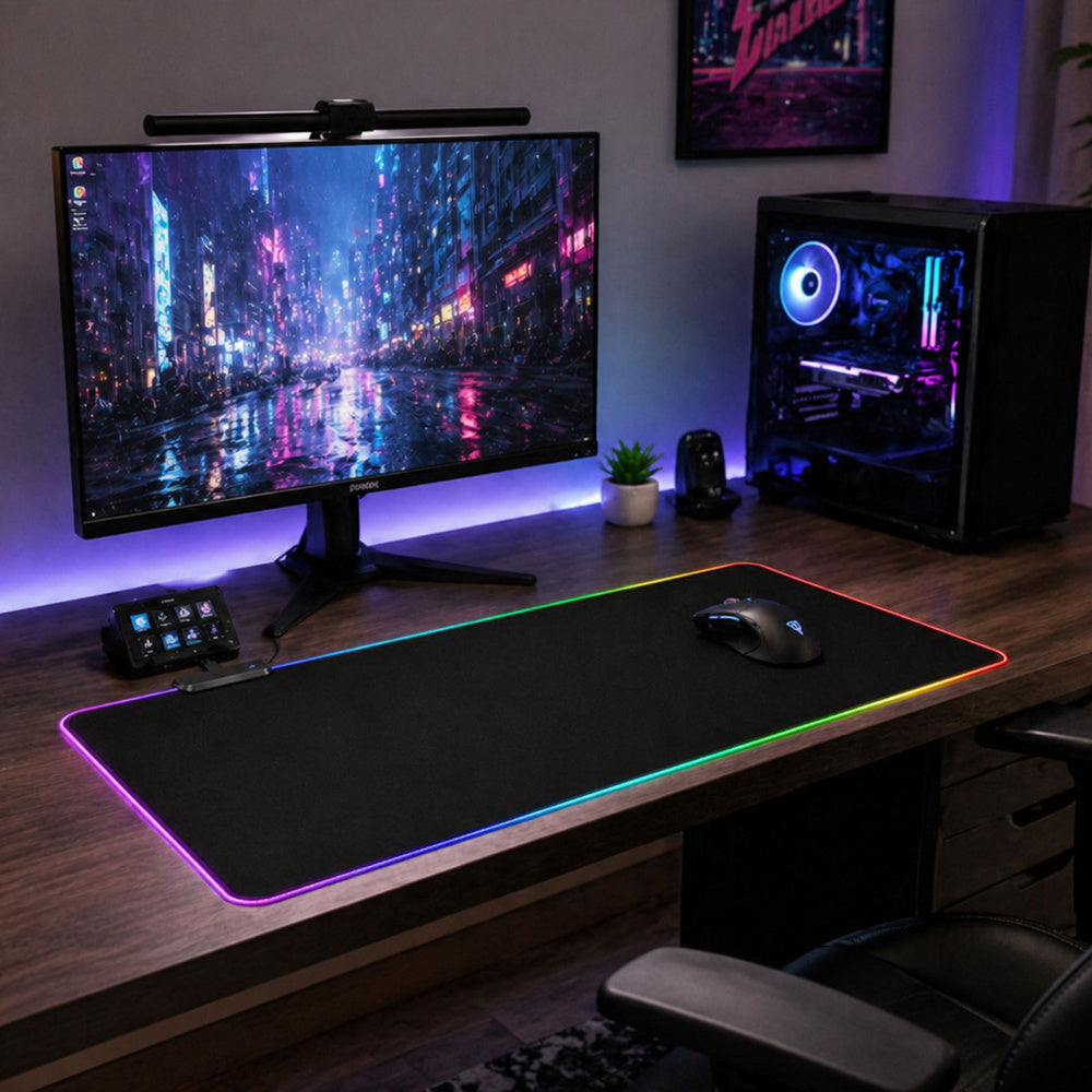 Podloga za tipkovnicu i miš s LED osvjetljenjem - 30x80cm