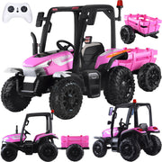 Veliki traktor s prikolicom 4×4 – roza