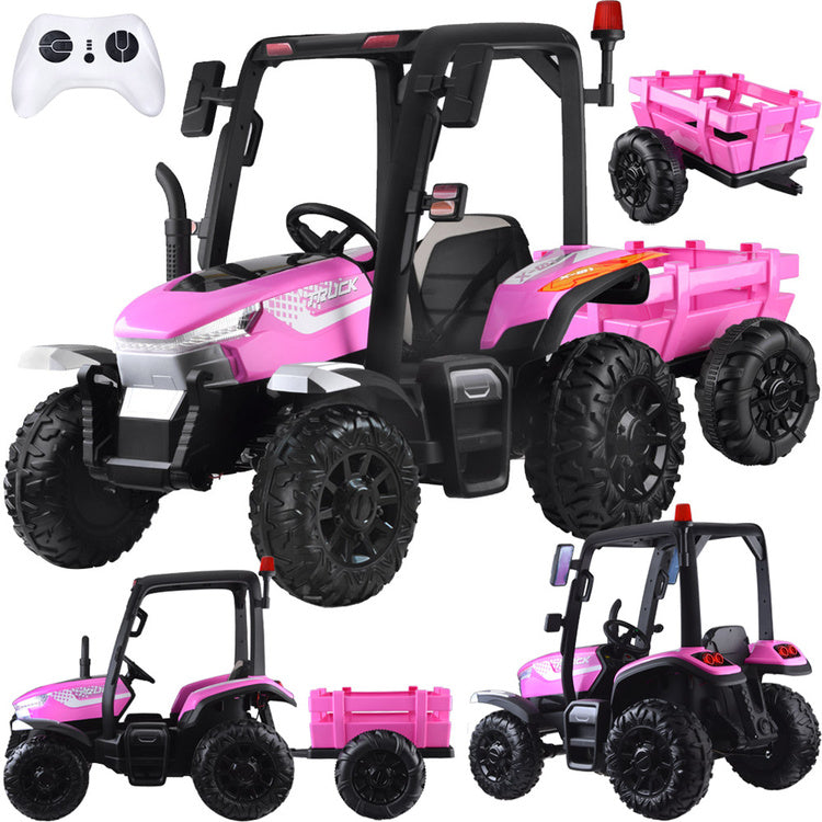 Veliki traktor s prikolicom 4×4 – roza