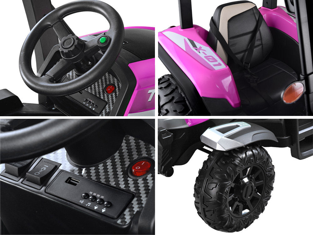 Veliki traktor s prikolicom 4×4 – roza
