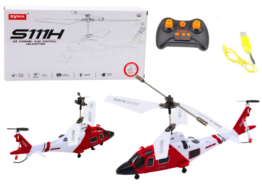 Helikopter na daljinsko upravljanje Gyroscope Syma S111H - crveno/bijeli