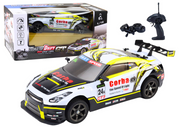 Auto na daljinsko upravljanje Sports Car 1:16 Drift sa promjenjivim kotačima – bijelo/žuti