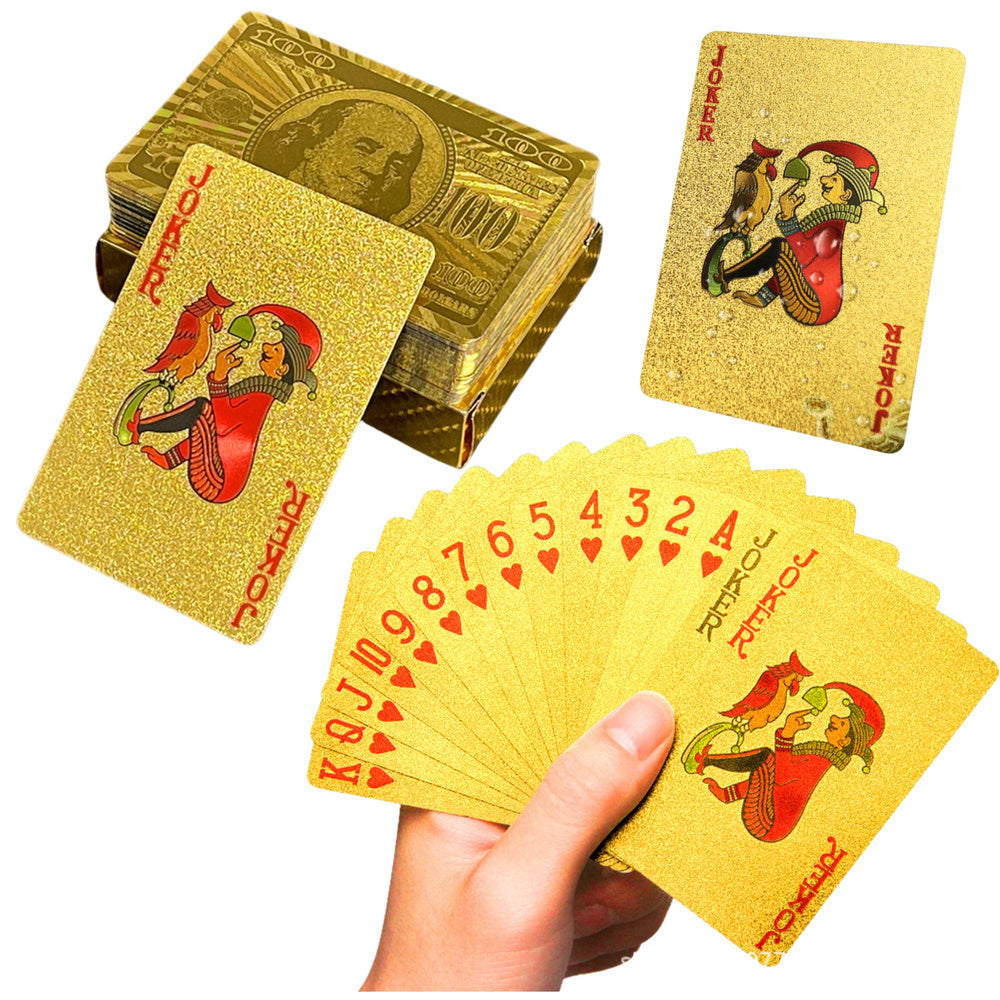 Elegant Dollar Banknote Gold Playing Cards Deck 54 Cards