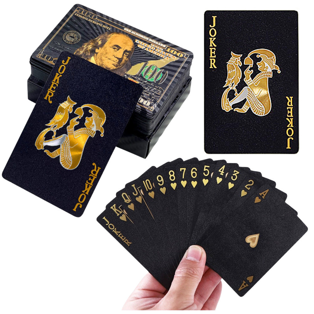 Playing Cards Elegant Dollar Bill Black Deck 54 Cards