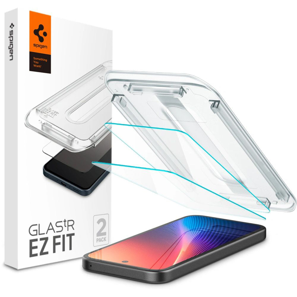 Spigen - Glas.tR EZ-FIT AGL08938 (pakiranje od 2 kom) za Google Pixel 9a - Prozirno