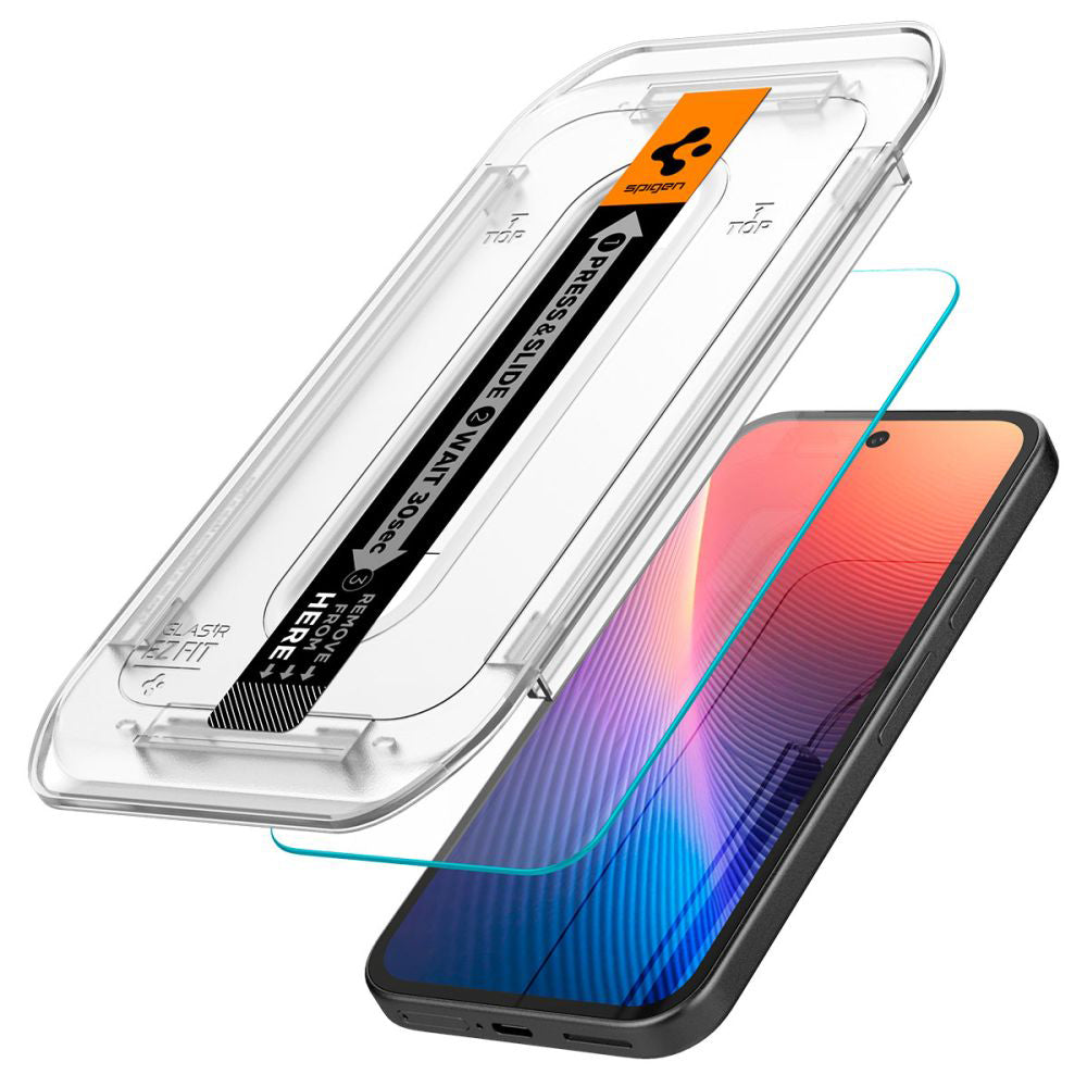 Spigen - Glas.tR EZ-FIT AGL08938 (paket 2 kos) za Google Pixel 9a - Prozoren