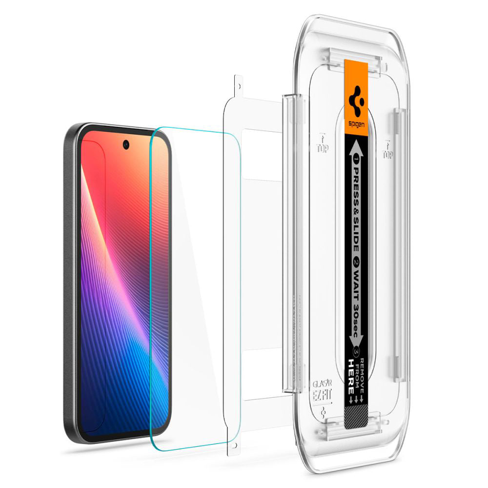 Spigen - Glas.tR EZ-FIT AGL08938 (paket 2 kos) za Google Pixel 9a - Prozoren