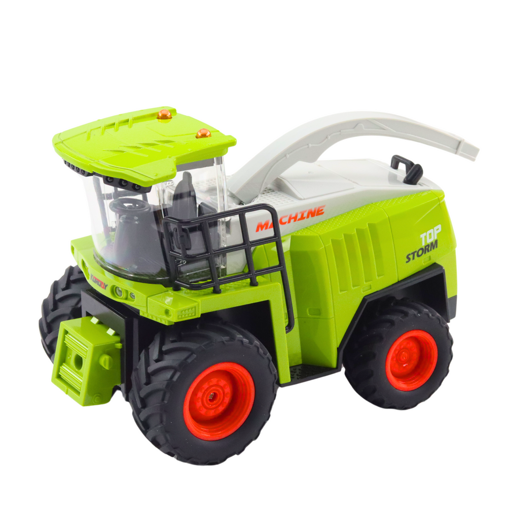 Kombajn na daljinsko upravljanje Agricultural sa nastavkom z ažito RC 2.4G - crveno/zeleni