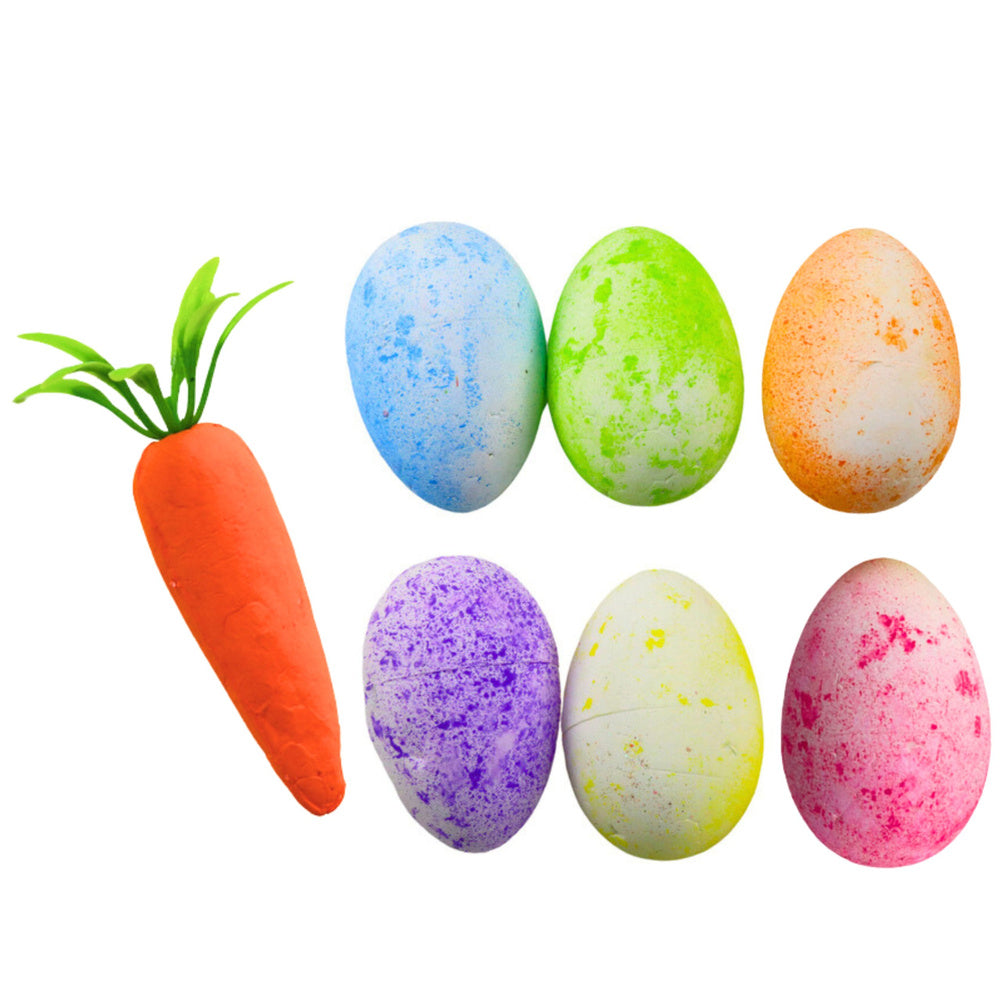 Easter Decorations In Basket Eggs Carrot Colorful 7pcs