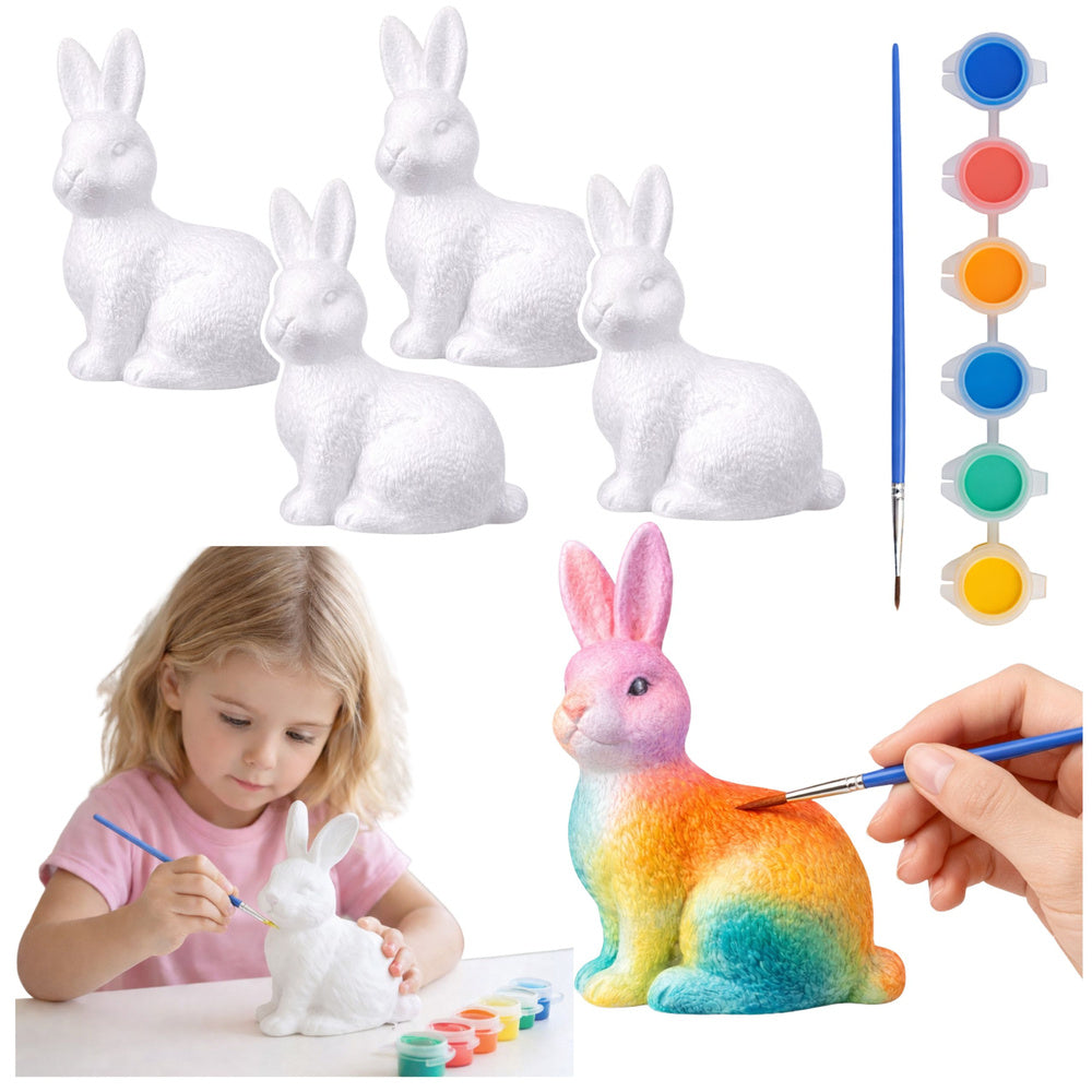 Easter Bunnies Styrofoam For Painting Paints 6pcs